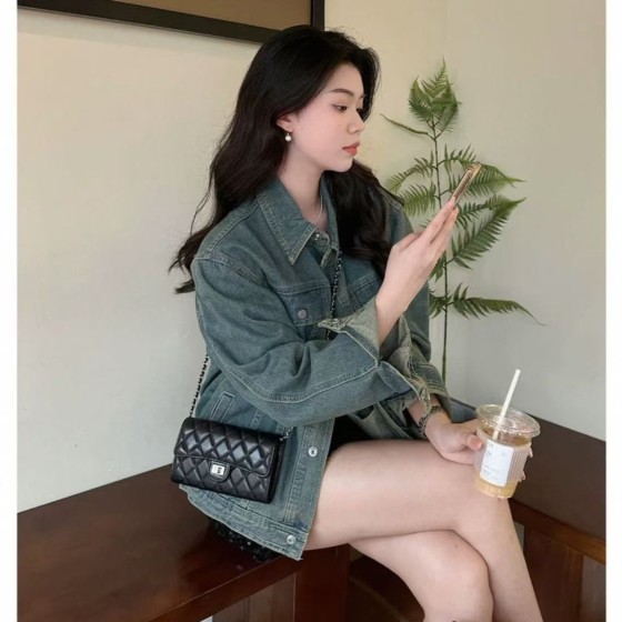 跨境爆款小方包经典百搭黑色小香风手机包女钱包斜挎包菱格链条包