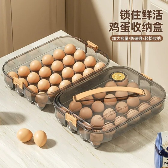 大容量鸡蛋收纳盒加厚家用冰箱鸡蛋收纳架冷冻鸡蛋保鲜盒收纳托盘