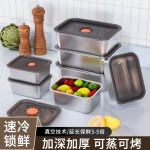 食品级不锈钢保鲜盒套装便当盒冰箱专用带盖密封家用收纳盒饭盒