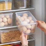 鸡蛋收纳盒冰箱用侧门放鸡蛋盒透明塑料保鲜盒挂面面条蛋架鸡蛋格