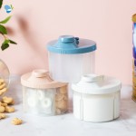 百纳邦首外出装婴儿奶粉便携盒旋转奶粉盒分格大容量辅食收纳盒