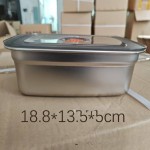 德国不锈钢保鲜盒食品级冰箱专用带盖盒子密封便当饭盒冷冻盒