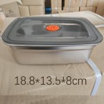 德国不锈钢保鲜盒食品级冰箱专用带盖盒子密封便当饭盒冷冻盒