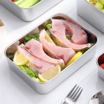 带盖食品接触用冰箱整理盒不锈钢保鲜盒收纳盒肉类冷冻盒专用盒子