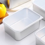 带盖食品接触用冰箱整理盒不锈钢保鲜盒收纳盒肉类冷冻盒专用盒子