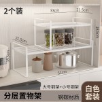 日式厨房柜子分层架置物架多功能台面调料汤锅碗碟收纳整理架跨境