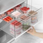 食品级冰箱分装盒冻肉保鲜盒分格盒子冷冻收纳分类盒家用保鲜密封