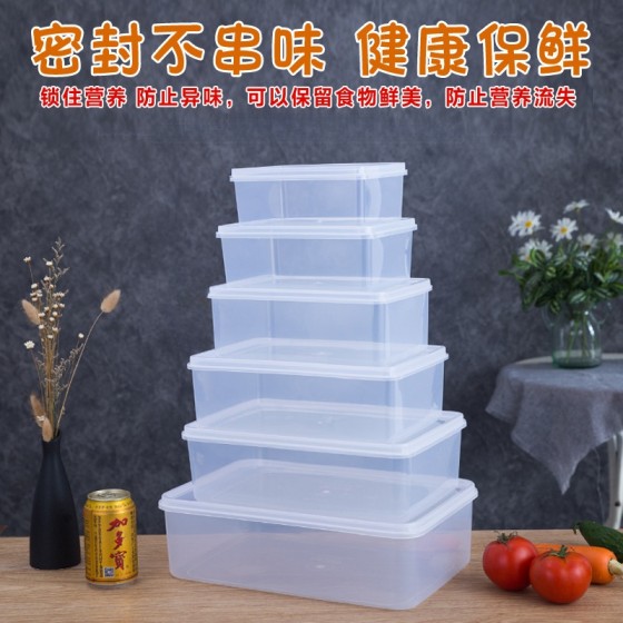 食品收纳盒塑料保鲜盒长方形迷你冰箱冷冻带盖密封储物盒批发