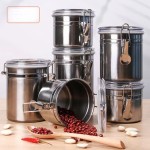 食品收纳罐带盖多规格茶叶罐防潮防虫干果干货储物罐不锈钢密封罐