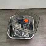 食品级不锈钢保鲜盒手提盖冰箱收纳盒密封水果便当盒户外耐高温