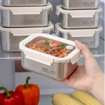 保鲜盒食品级可微波304不锈钢密封盒冰箱专用水果食物食品收纳盒