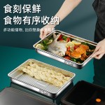 304不锈钢保鲜盒带盖冰箱收纳整理盒肉类专用冷冻盒方盒子饺子盒