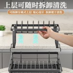 碳钢厨房置物架台面可折叠微波炉收纳架多功能