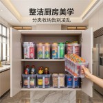 透明橱柜收纳盒带把手带滑轮厨房吊柜高处零食整理置物筐长方形