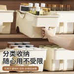 新款橱柜收纳盒带把手滑轮桌面大容量玩具收纳盒多功能厨房收纳盒