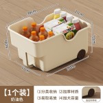 新款橱柜收纳盒带把手滑轮桌面大容量玩具收纳盒多功能厨房收纳盒