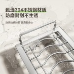 304不锈钢橱柜内碗碟收纳架 厨房抽屉分隔组合碗盘拉篮沥水置物架
