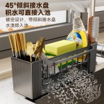 新款台面洗碗布收纳抹布架厨房置物架家用多功能沥水架水槽筷子筒