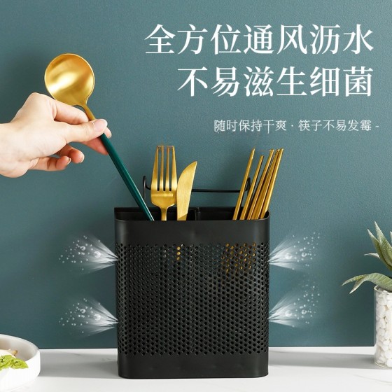 前置仓直供加厚不锈钢筷子收纳筒新款高档厨房置物架餐具筒筷子笼
