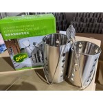 哇噢不锈钢筷子筒筷子笼对装圆形圆孔厨具筒餐具收纳筒苹果孔沥水