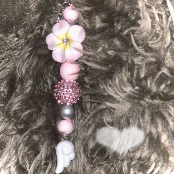 古早闪钻音符翅膀鸡蛋花手机壳diy挂件ccd相机包包拍立得钥匙挂饰