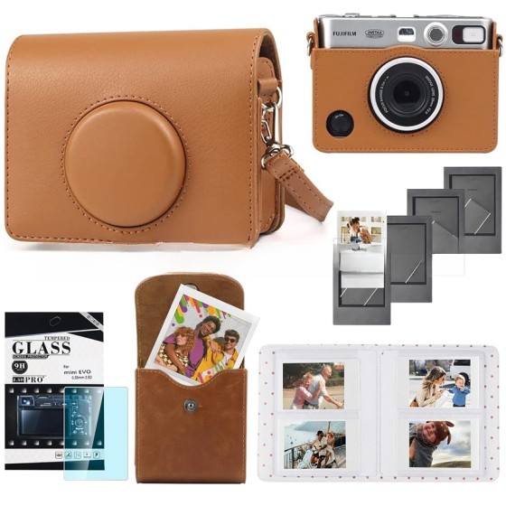 适用拍立得Instax Mini EVO相机包照片袋相册相框钢化膜套装