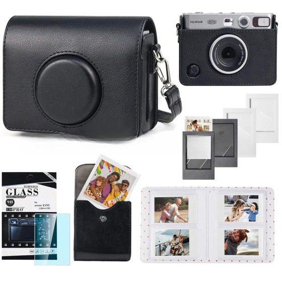 适用拍立得Instax Mini EVO相机包照片袋相册相框钢化膜套装