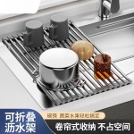 不锈钢沥水架洗水池厨房家用收纳架碗碟筷置物架滤水架可折叠碗架