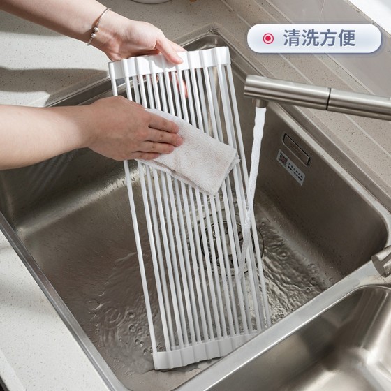 厂家大量现货厨房硅胶沥水架碗盘碟收纳架水槽洗碗池可折叠置物架