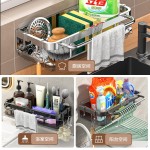 跨境抹布沥水架厨房置物架免打孔壁挂式家用沥水篮水龙头水槽收纳