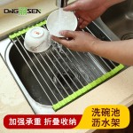家用可折叠晾干碗盘滴水架简约洗碗池碗筷控干架加厚不锈钢沥水架