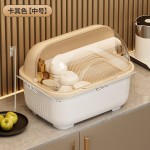 厨房碗柜带盖放碗碟盘餐具沥水收纳碗架家用置物架防尘碗筷收纳盒