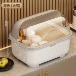 厨房碗柜带盖放碗碟盘餐具沥水收纳碗架家用置物架防尘碗筷收纳盒