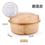 厂家货源方形沥水碗碟架 碗筷收纳柜翻盖防尘放碗架厨房收纳置物