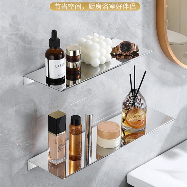 酒店简约不锈钢化妆品架厨卫调味架阳台浴室收纳手机家用置物架