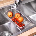 跨境不锈钢水槽沥水篮家用洗菜筐果蔬水果盆滤水篮厨房水槽沥水架