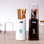 餐具收纳筒厨房沥水筷子盒带盖防尘收纳架多功能置物架塑料筷子笼