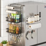 冰箱免打孔调料架吸油纸保鲜膜锡纸调味品架厨房挂钩多功能收纳架