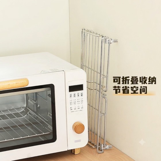 厨房台面收纳架双层金属置物架锅具调料架沥水防滑防锈多功能厨房