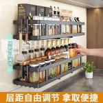 跨境厨房调味架家用带挂钩置物架墙面壁挂调料品小工具一体收纳架