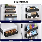 磁吸厨房置物架壁冰箱侧面免打孔调味瓶收纳架咖啡机冰箱侧面挂架