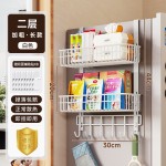亚马逊厨房置物架调料收纳冰箱侧面挂架多功能收纳架子多层冰箱架