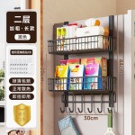亚马逊厨房置物架调料收纳冰箱侧面挂架多功能收纳架子多层冰箱架