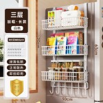亚马逊厨房置物架调料收纳冰箱侧面挂架多功能收纳架子多层冰箱架