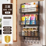 亚马逊厨房置物架调料收纳冰箱侧面挂架多功能收纳架子多层冰箱架