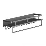 厨房多功能置物架调料架壁挂式太空铝免打孔墙上调味料品罐收纳架