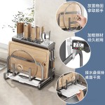 批发一体式筷子筒刀架厨房家用砧板菜刀台面多功能沥水收纳置物架