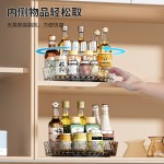 旋转置物架厨房台面多功能收纳转盘调味品收纳架客厅桌面储物托盘