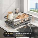 304不锈钢碗碟收纳架沥水篮厨房水槽旁放碗筷置物架碗盘沥水架