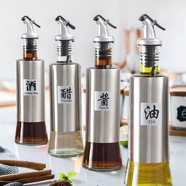 厨房玻璃油瓶油壶醋瓶酱油瓶酒瓶可控油家用大容量调味料瓶罐升建